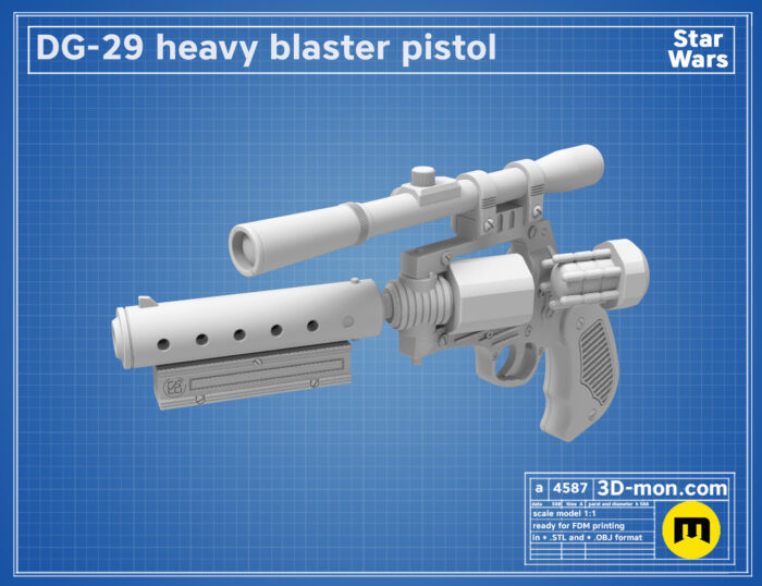 DG-29 Blaster Pistol — 3D printable STL model