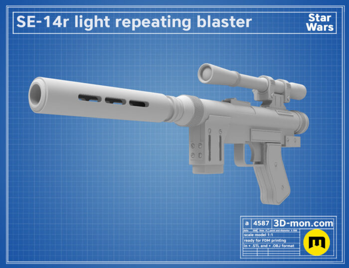 SE-14r Blaster Pistol — 3D printable STL model
