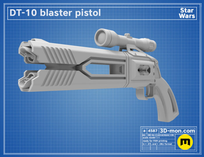 DT-10 Heavy Blaster Pistol — 3D printable STL model