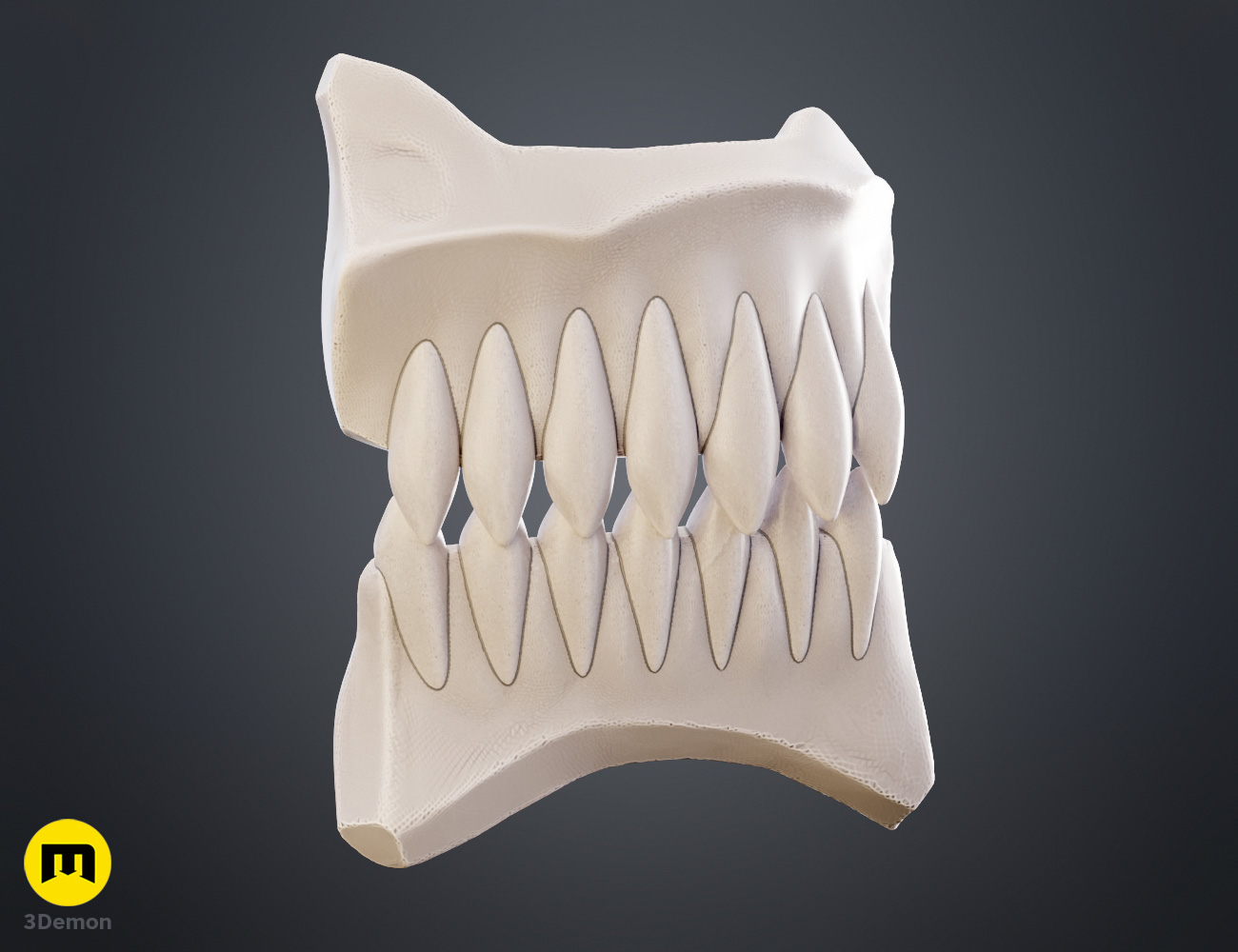 Coloured render of Grimmjow Jaegerjaquez Jaw Mask from Bleach 3Demon cospla STL 3dprint side