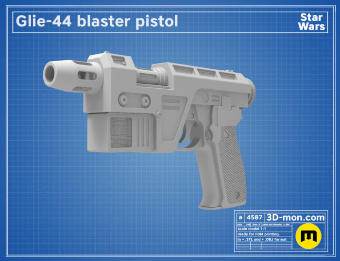 Glie-44 Blaster Pistol — 3D printable STL model