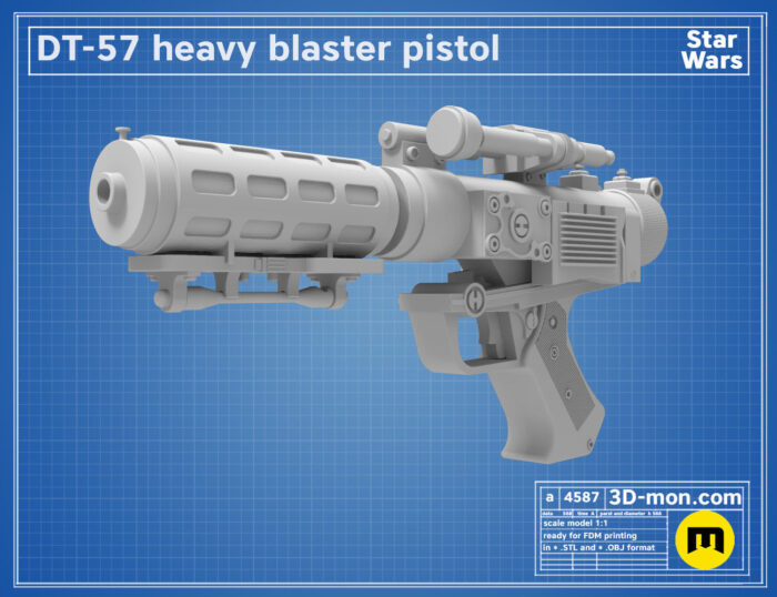 DT-57 Heavy Blaster Pistol — 3D printable STL model