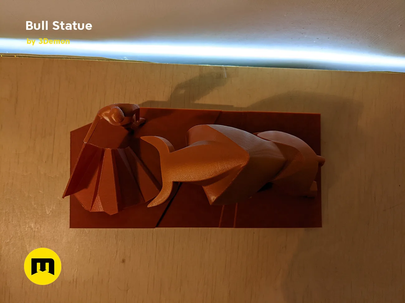 3D visualization of Bull Statue - Dune, dynamic charging pose, collectible figure STL
