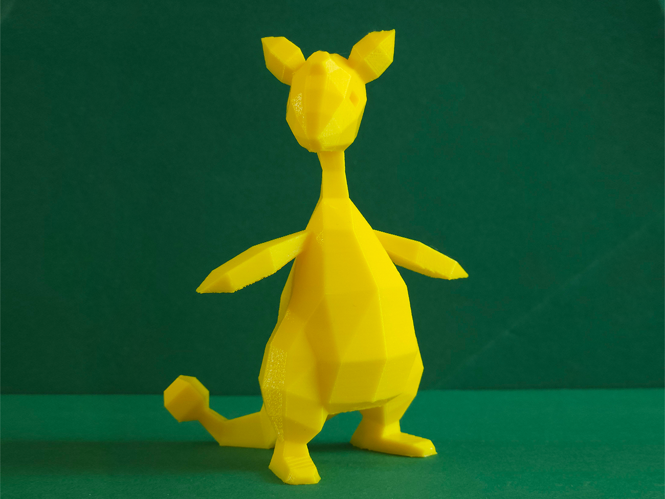 3D model render of Ampharos collectible figure, yellow Pokémon with upright ears, 3D print