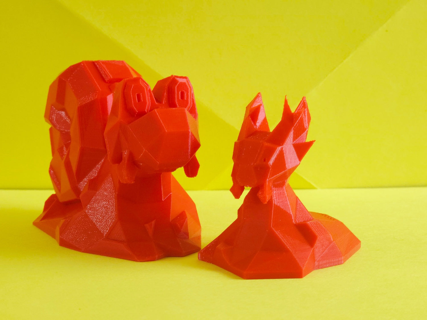 Color-coded parts breakdown of Magcargo STL, red dragon 3D print cosplay prop assembly guide