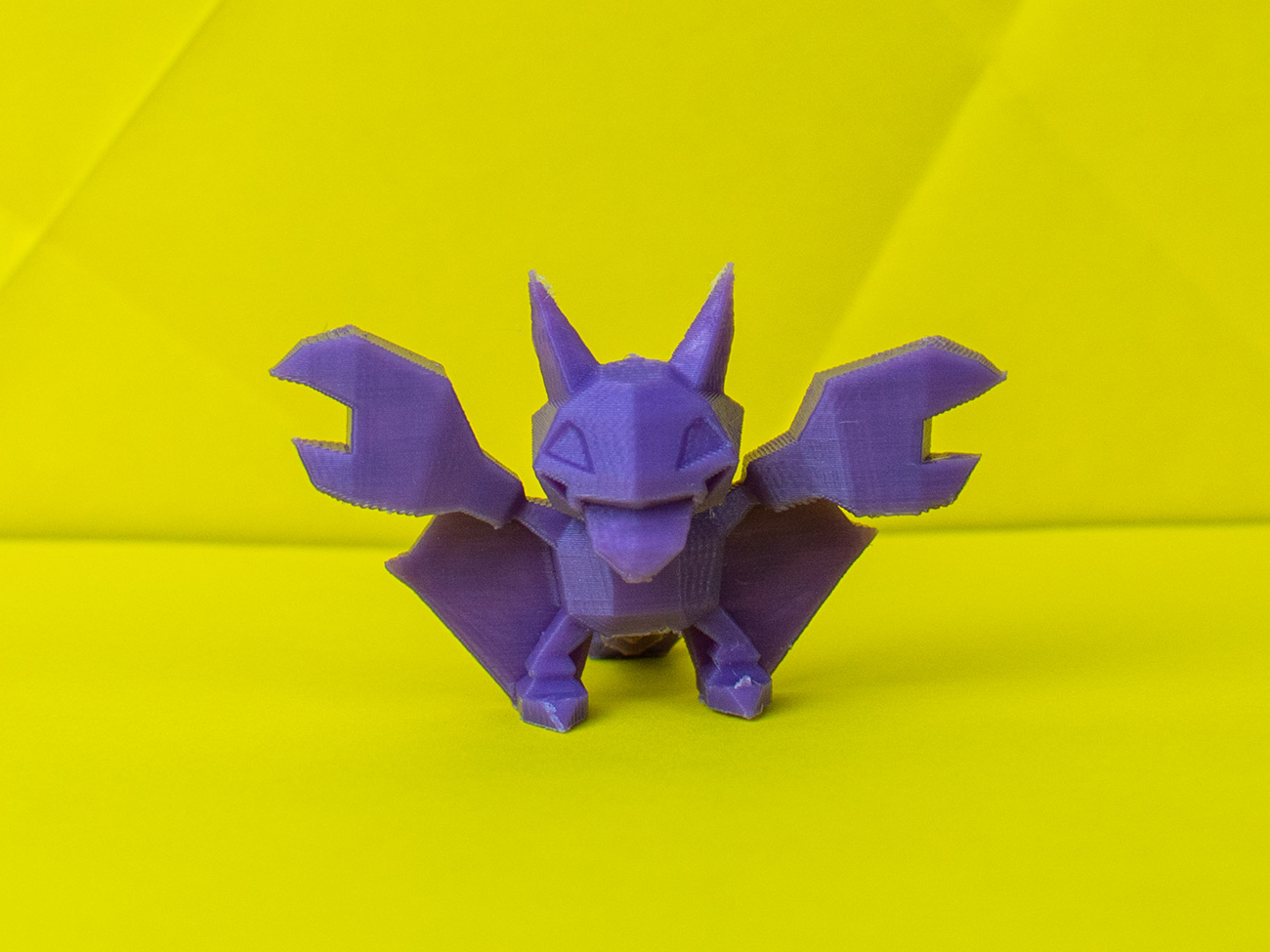 Printable 3D model of Gligar, purple Pokémon collectible figure, side view