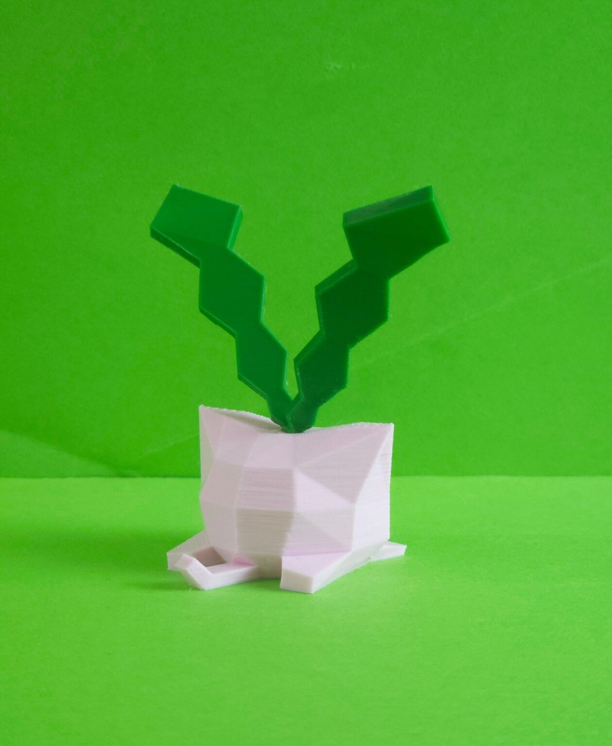 Color-coded parts breakdown of Hoppip STL, green and white assembly guide for 3D print