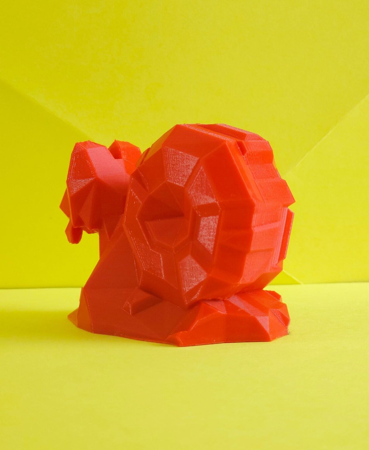 3D visualization of Magcargo STL, red geometric 3D print model with angular design