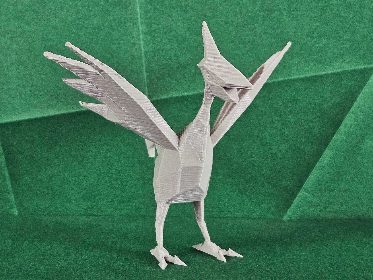 3D model render of Skarmory STL, armored bird with outspread wings, 3D print collectible figure