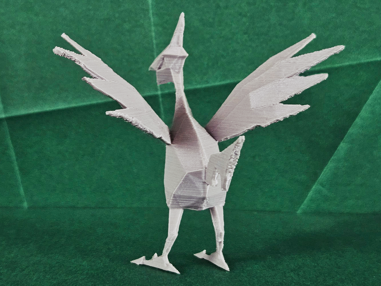 3D model render of Skarmory STL, armored bird with wings spread, Pokémon collectible figure