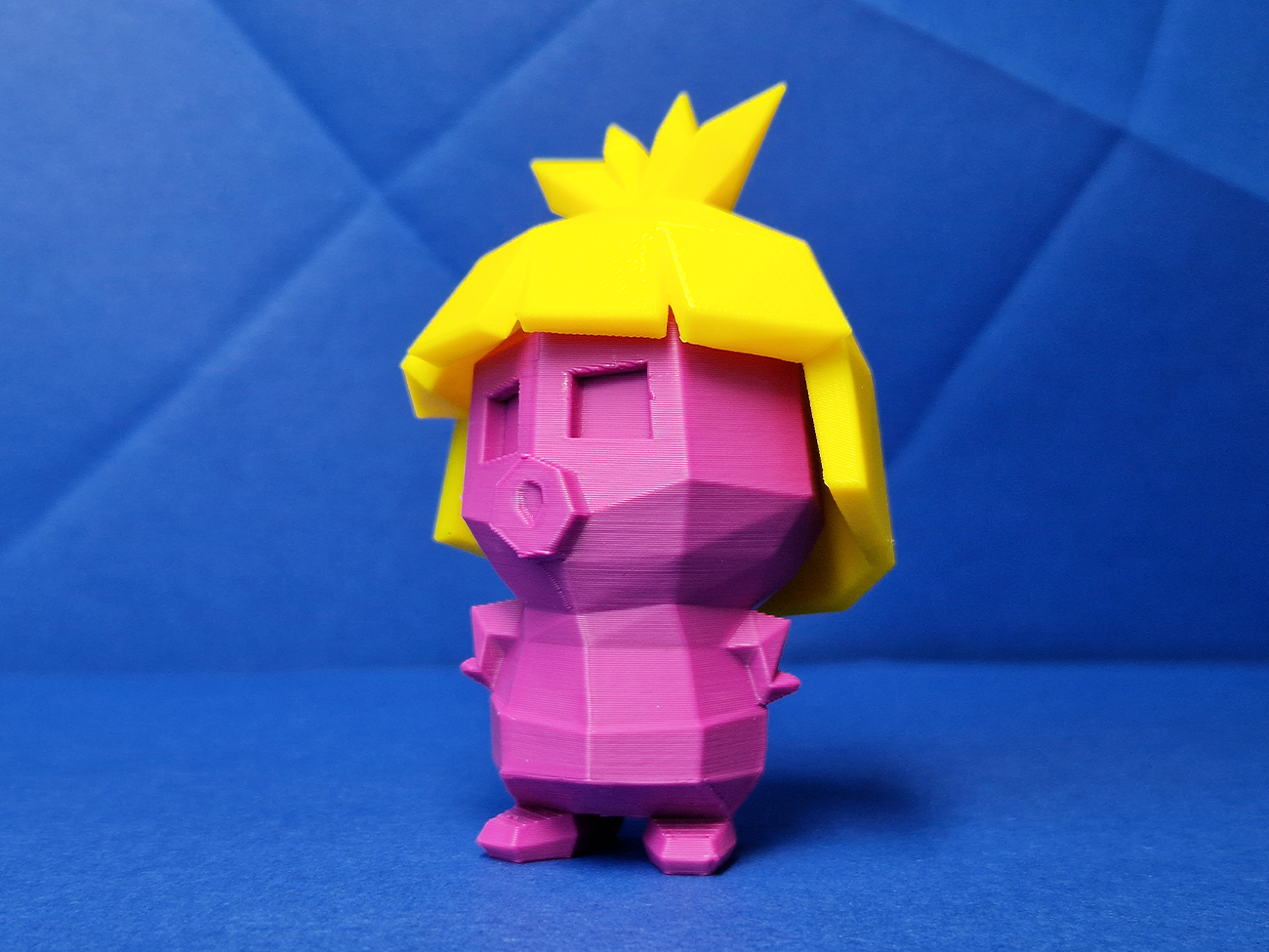 3D model render of Smoochum, pink and yellow collectible figure, cute 3D print preview