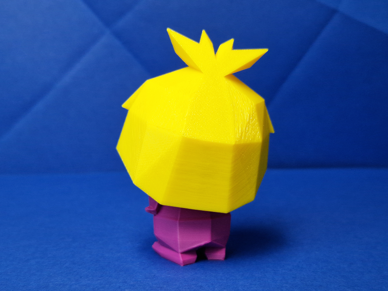 3D model render of Smoochum collectible figure, yellow pineapple head with purple feet, cute STL preview