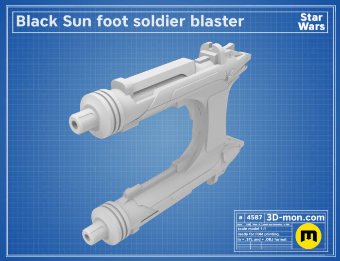 Black Sun Foot Soldier Blaster — 3D printable STL model