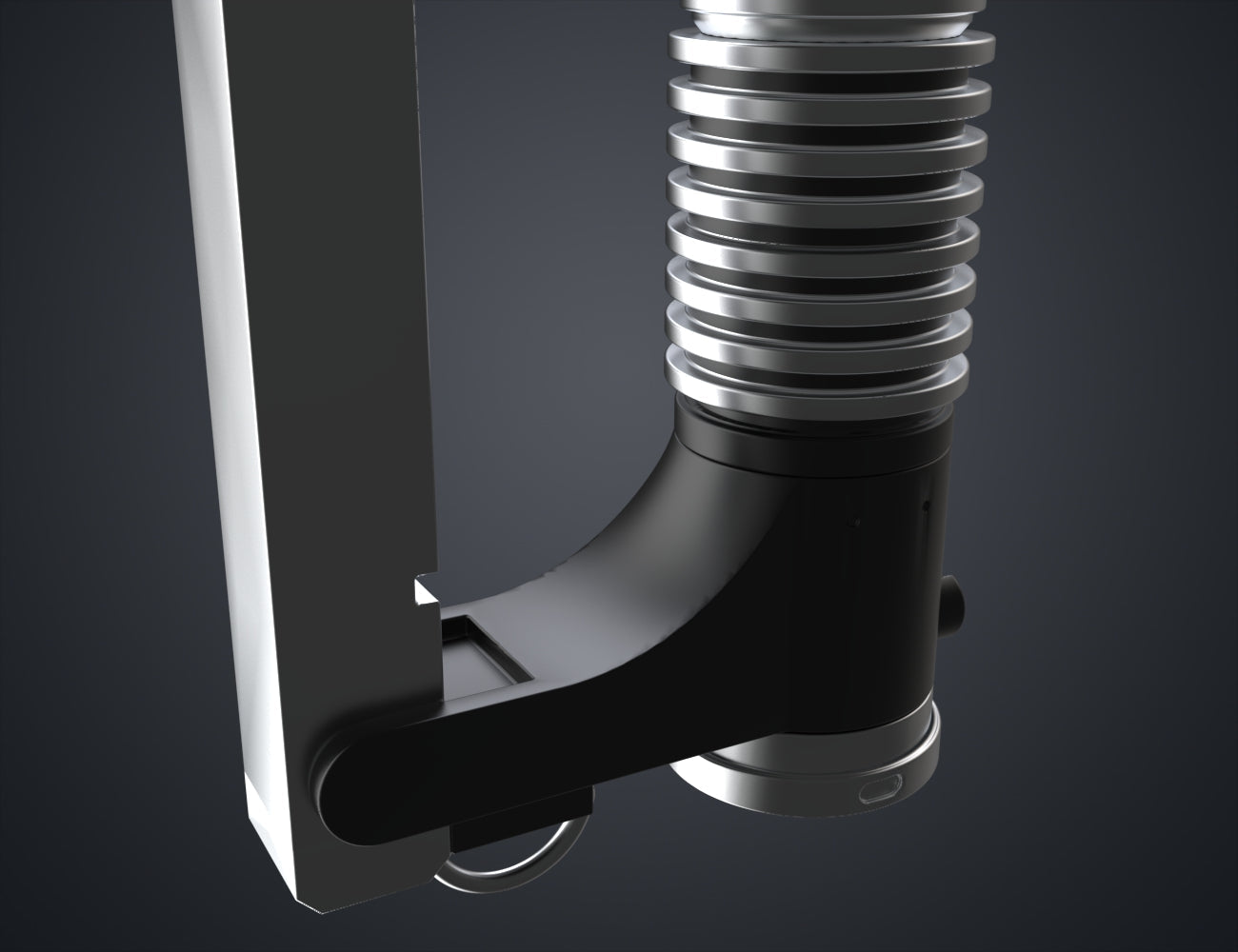 Ezra Bridger's Lightsaber STL, silver hilt with ridged grip, 3D print cosplay prop