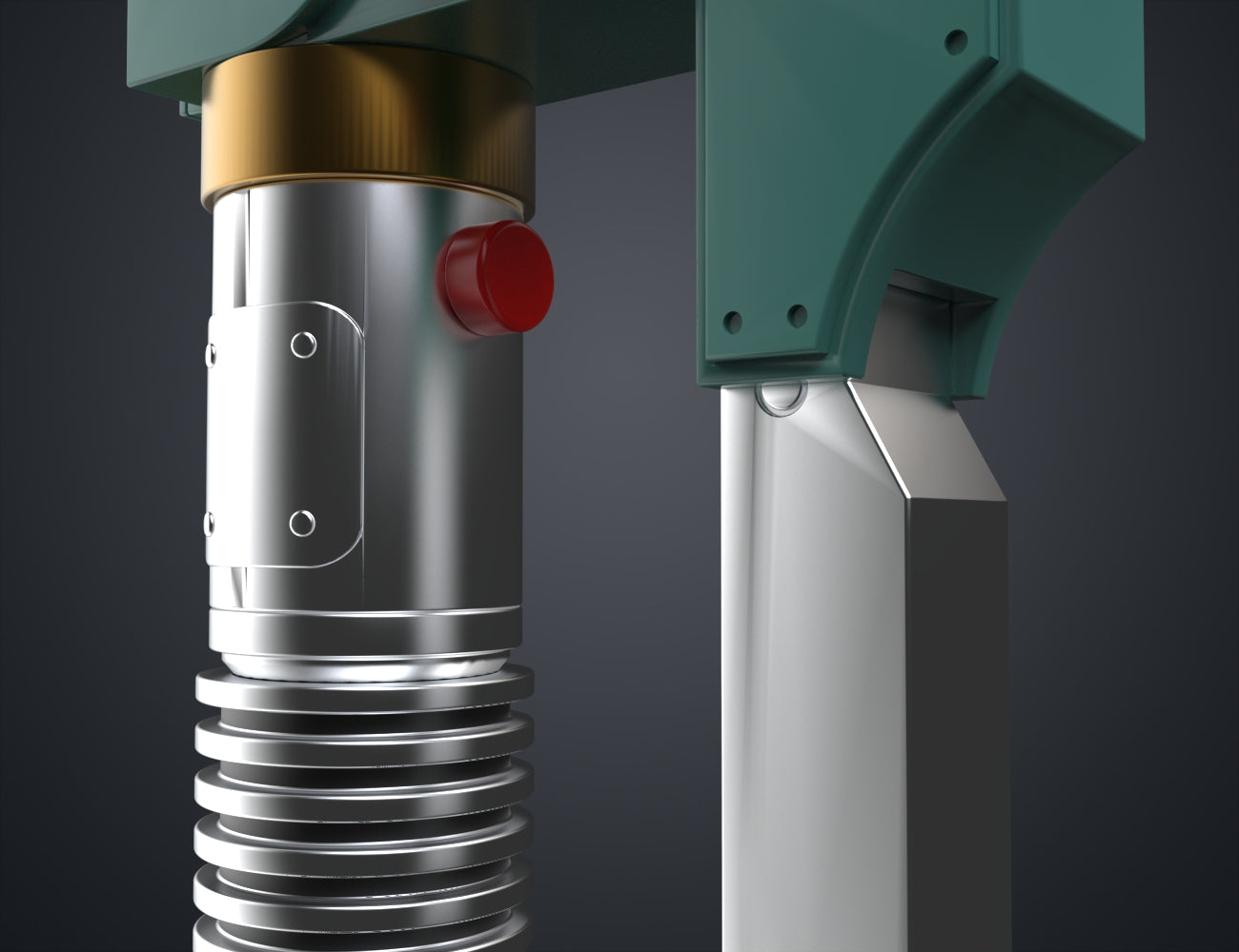 Ezra Bridger's Lightsaber STL, metallic hilt with red emitter, 3D print cosplay prop
