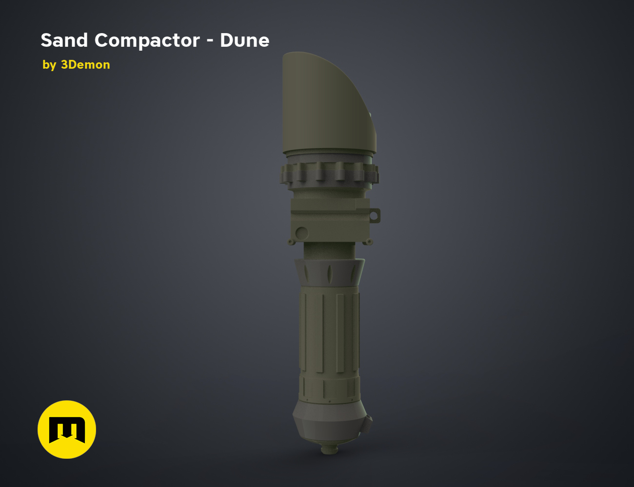 3D model render of Sand Compactor - Dune, sci-fi desert terrain tool, 3D print STL