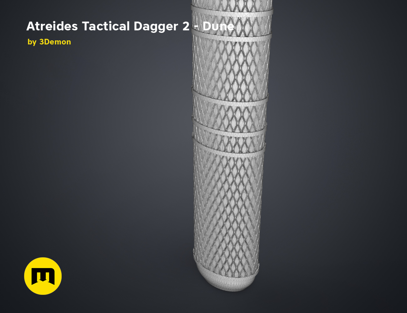 3D visualization of Atreides Tactical Dagger 2 - Dune, textured desert camouflage 3D print cosplay weapon
