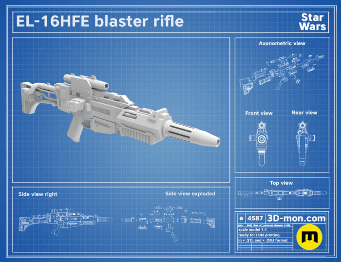 EL-16HFE Blaster Rifle — 3D printable STL model