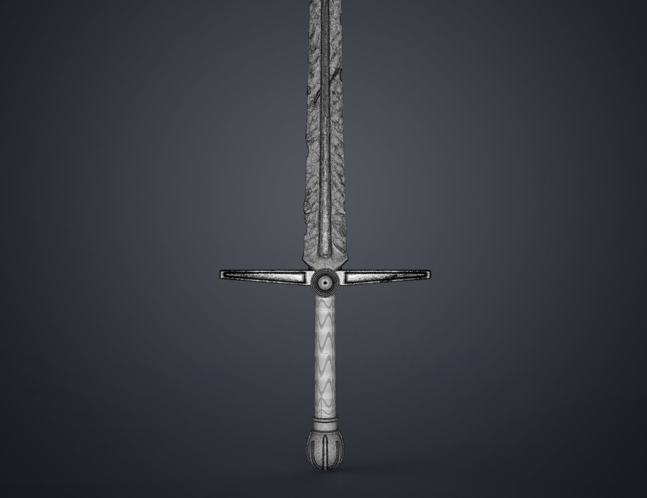 CGI render of Necrosword (Love and Thunder) STL, alternate angle of the design