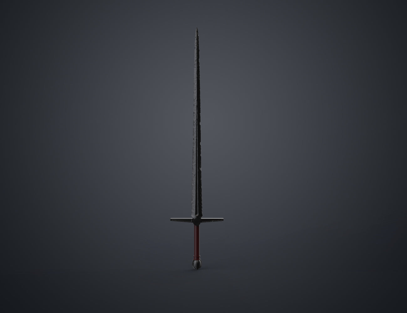 Rendered 3D model of Necrosword (Love and Thunder) STL, front view of the design
