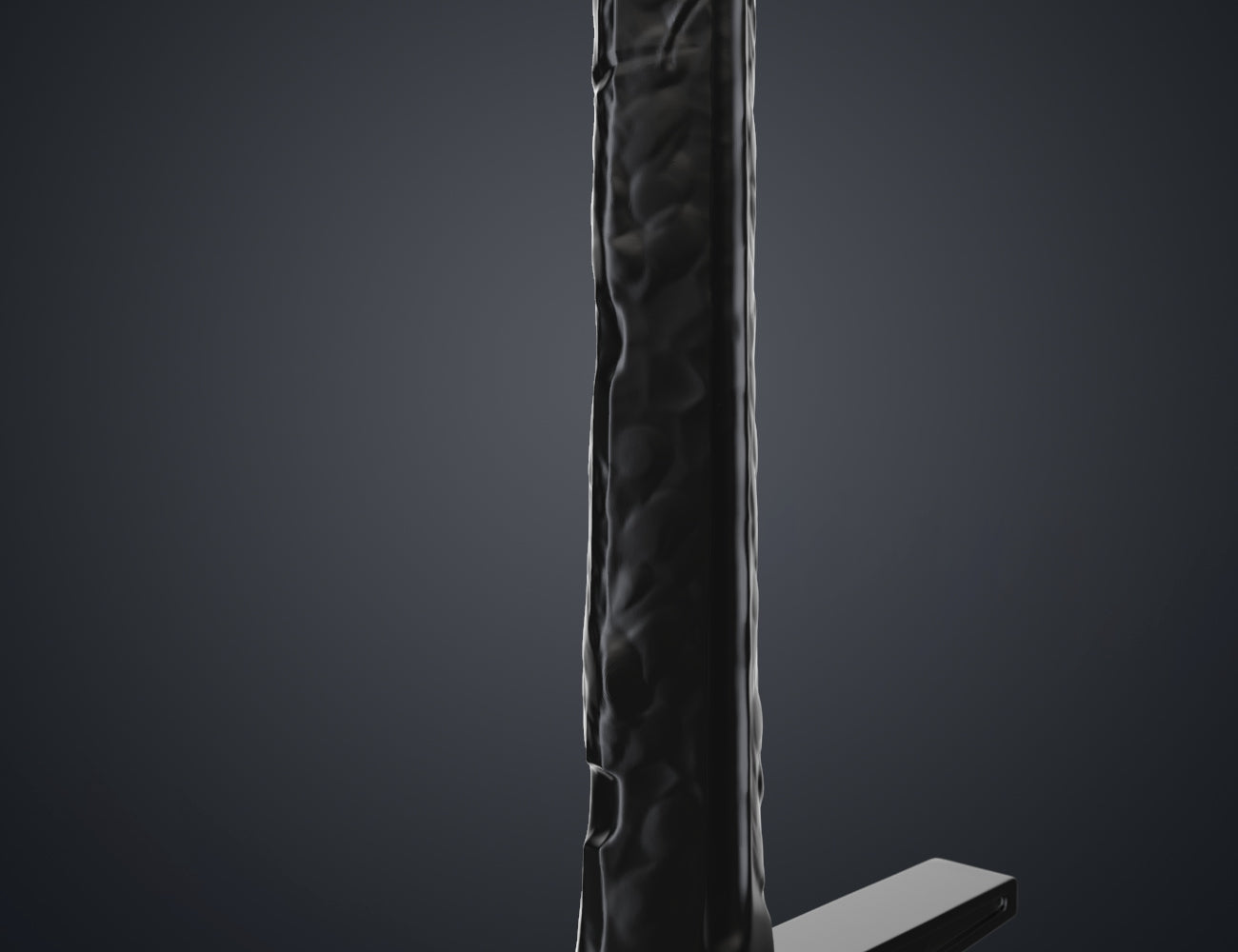 Wireframe mesh render of Necrosword (Love and Thunder) STL, alternate angle of the design
