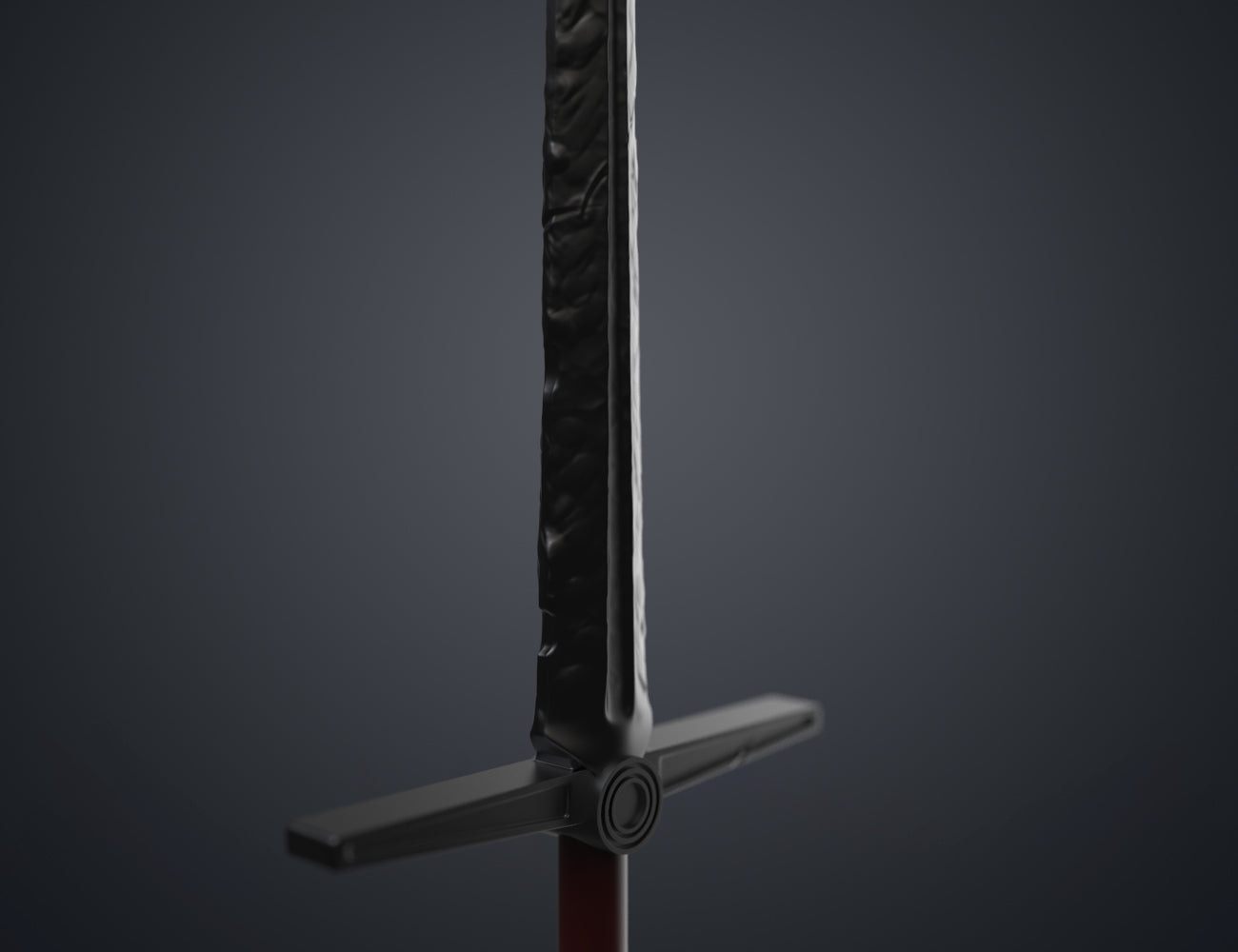 Digital 3D render of Necrosword (Love and Thunder) STL, front view of the design