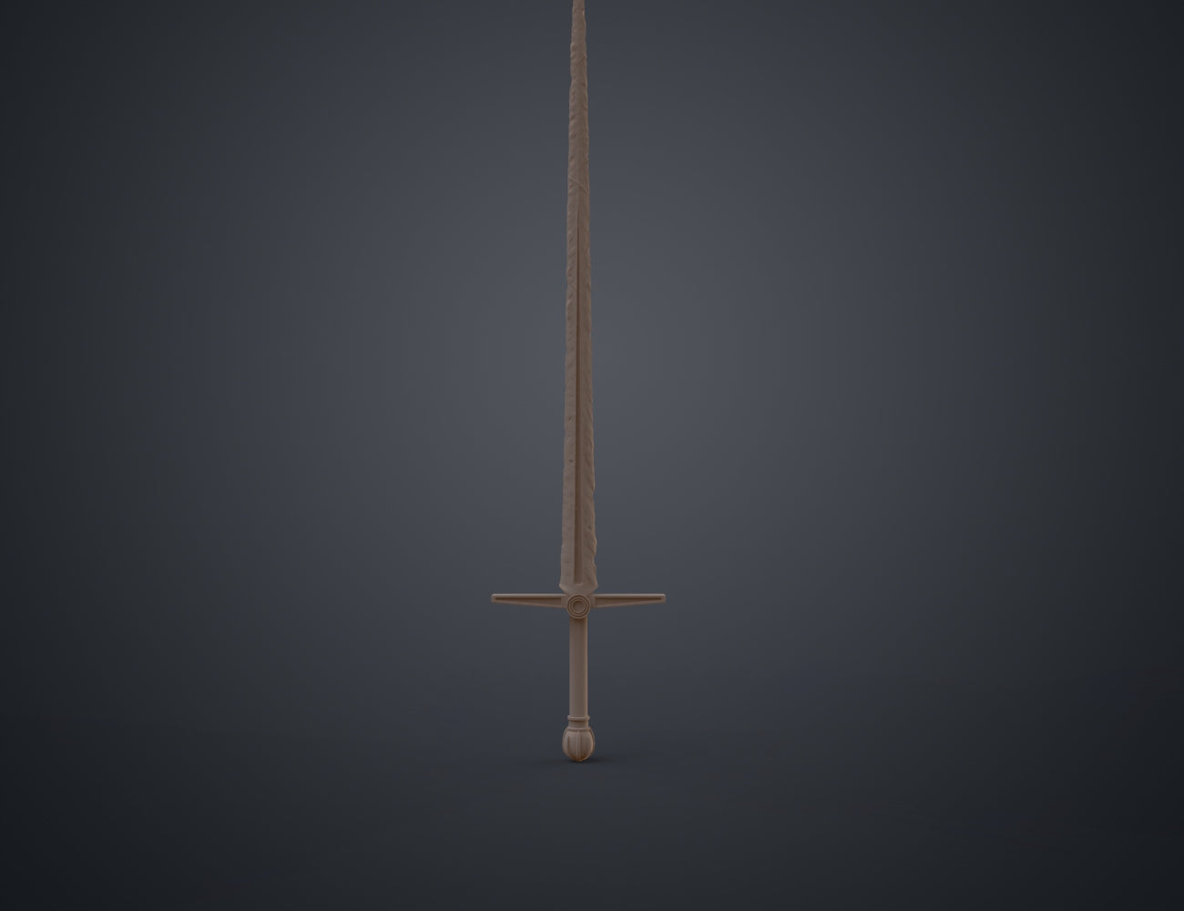 Rendered 3D model of Necrosword (Love and Thunder) STL, front view of the design