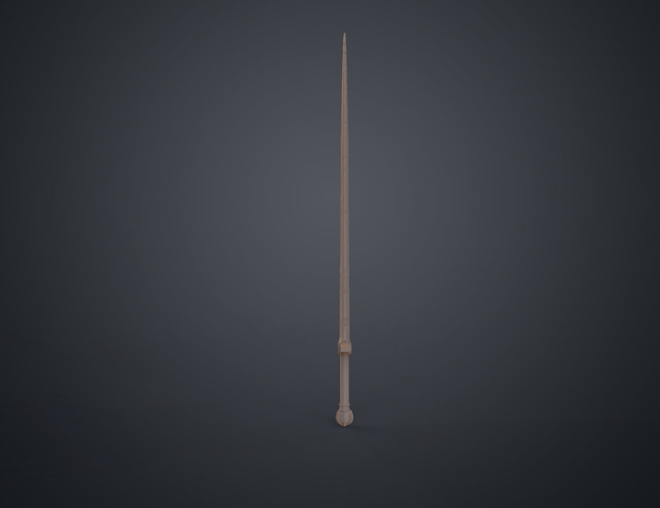 Wireframe mesh render of Necrosword (Love and Thunder) STL, alternate angle of the design