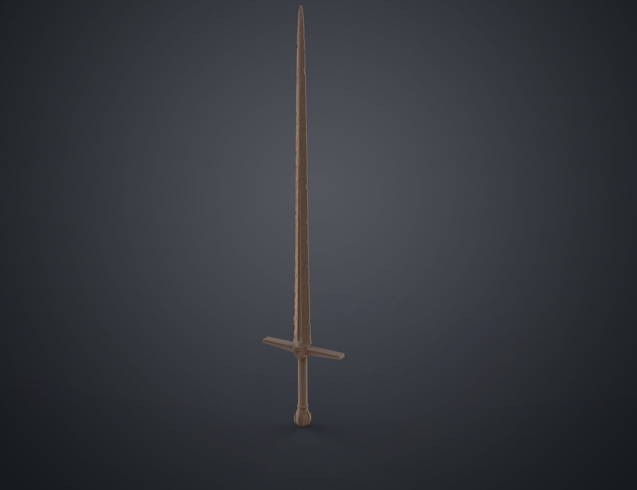 Digital 3D render of Necrosword (Love and Thunder) STL, front view of the design