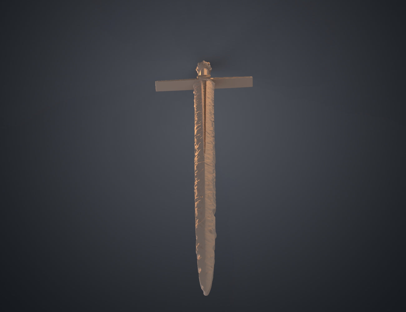 3D visualization of Necrosword (Love and Thunder) STL, side view of the design