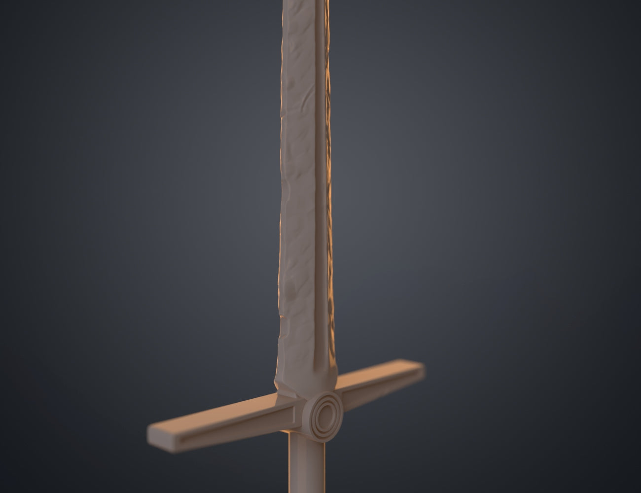 Necrosword (Love and Thunder) STL 3D print, rear view showing design details