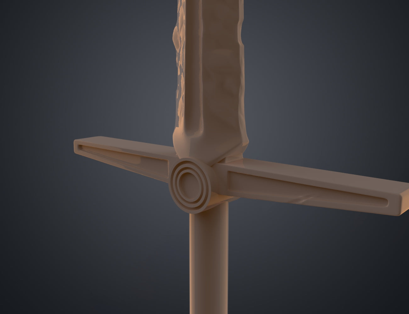 3D model render of Necrosword (Love and Thunder) STL, three-quarter view of the design