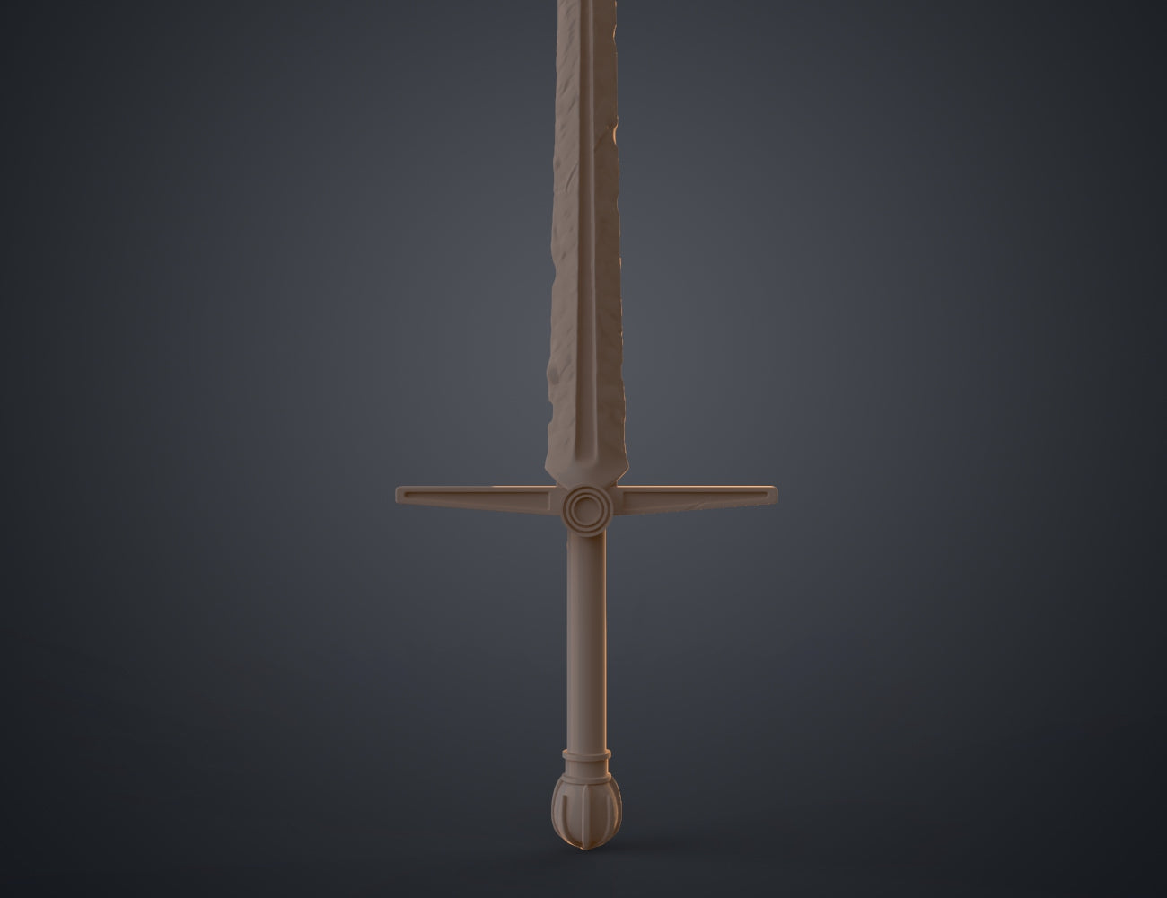 CGI render of Necrosword (Love and Thunder) STL, alternate angle of the design