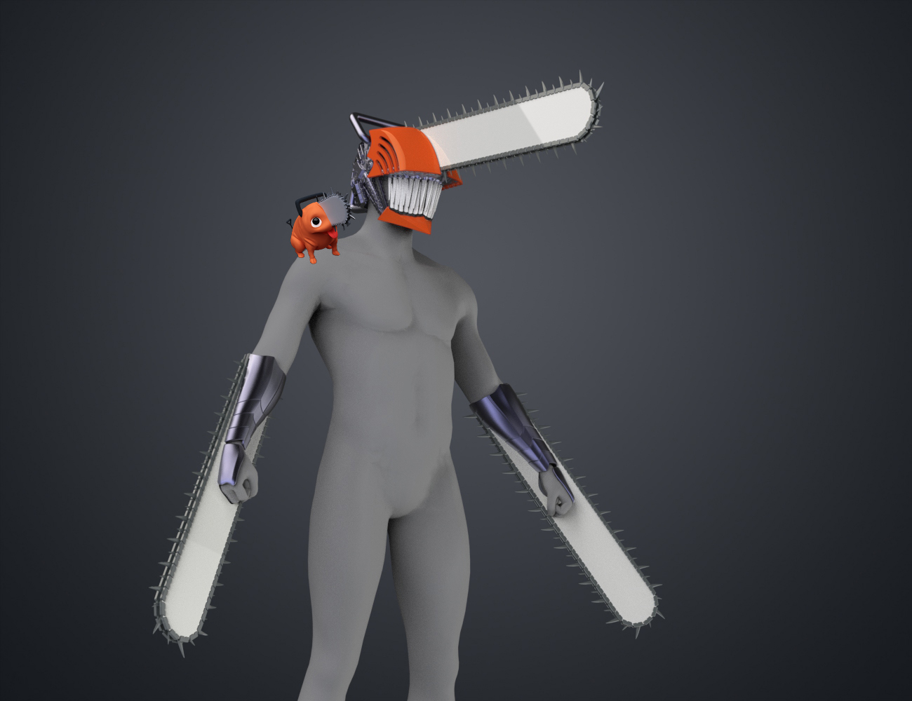Chainsaw Man Full Form Helmet - Denji Anime Cosplay 3D Print Model