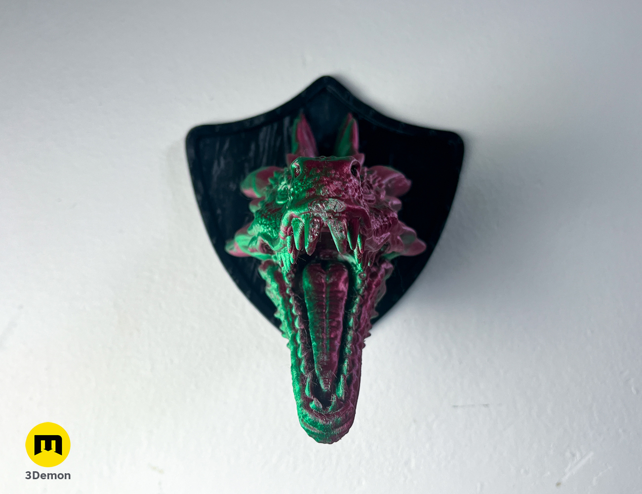 3d Printed Geometric Dragon Head for Wall Decor, Ready to hang
