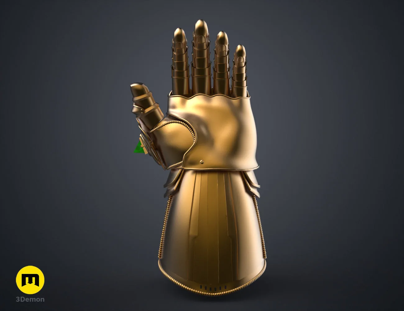 The Infinity Gauntlet - Wearable DnD Dice Holder STL 3D print, rear view showing design details