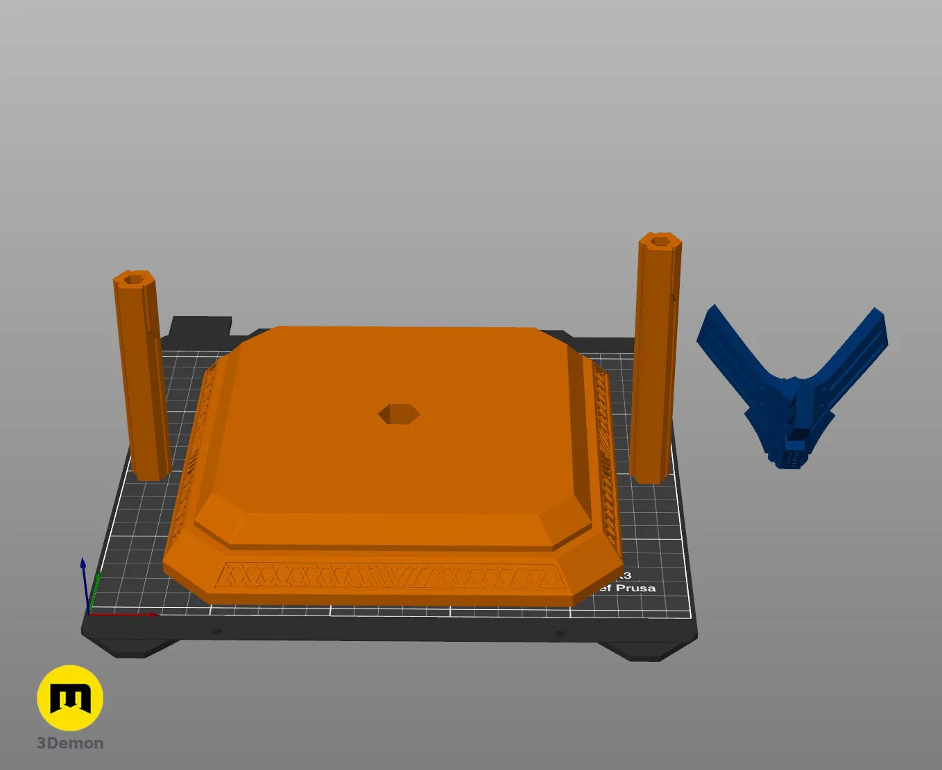 STL preview of The Infinity Gauntlet - Wearable DnD Dice Holder STL, back detail of the design