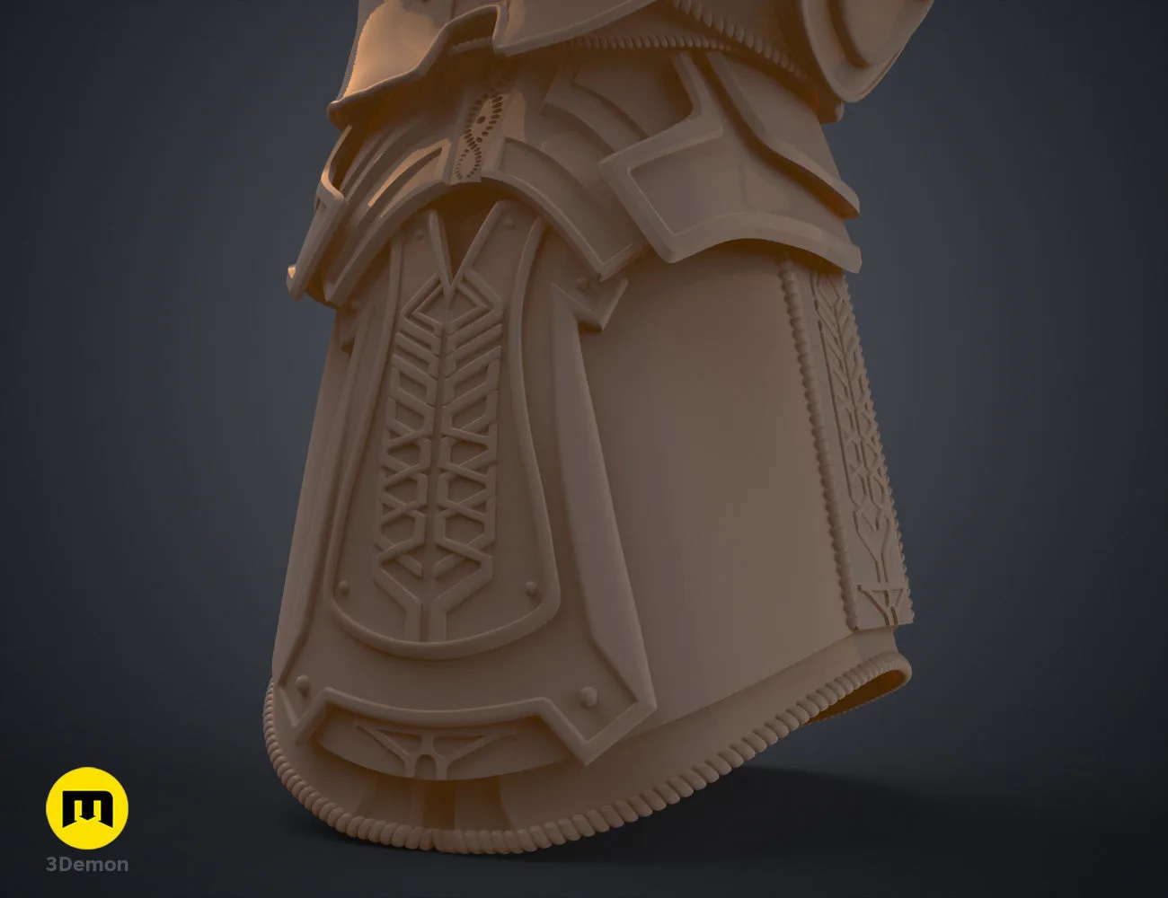 3D model of The Infinity Gauntlet - Wearable DnD Dice Holder STL, back detail of the design