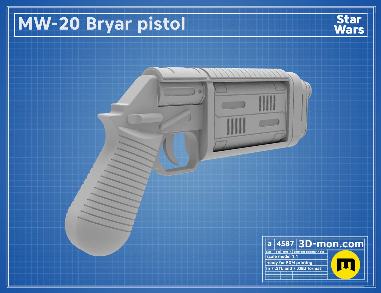 MW-20 Bryar Pistol – 3Demon - 3D print models download