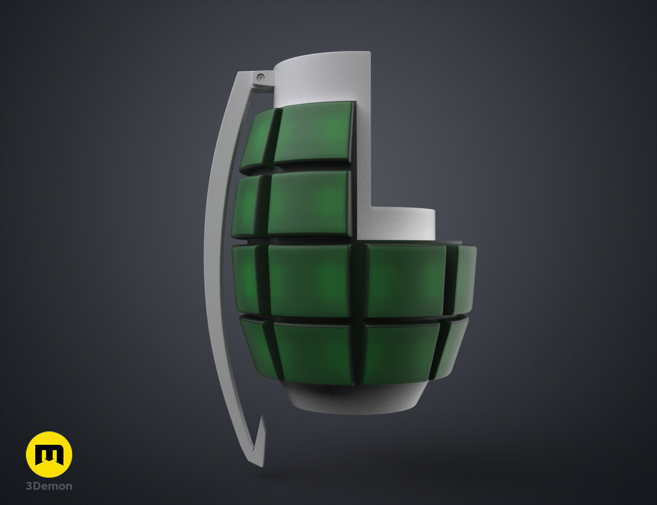 Printable 3D model of Bakugo’s Grenade Gauntlets, green segmented grenades, 6-pack STL.