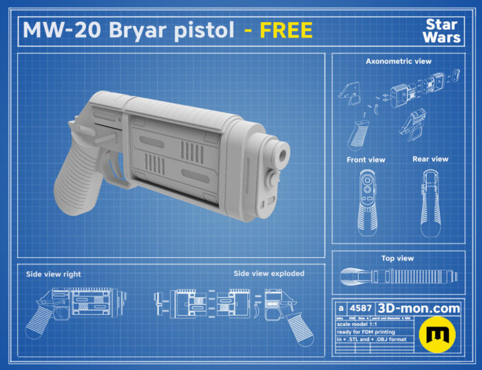 MW-20 Bryar Pistol — 3D printable STL model