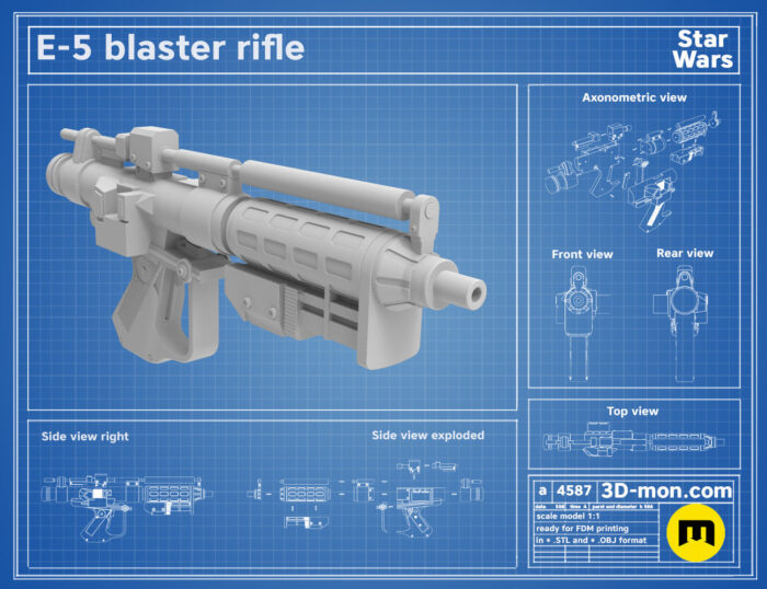 E-5 Blaster Rifle — 3D printable STL model