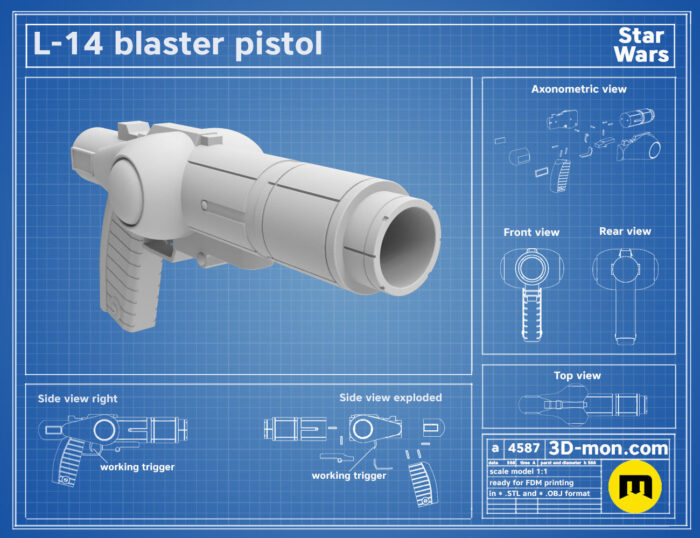 L-14 Blaster Pistol — 3D printable STL model