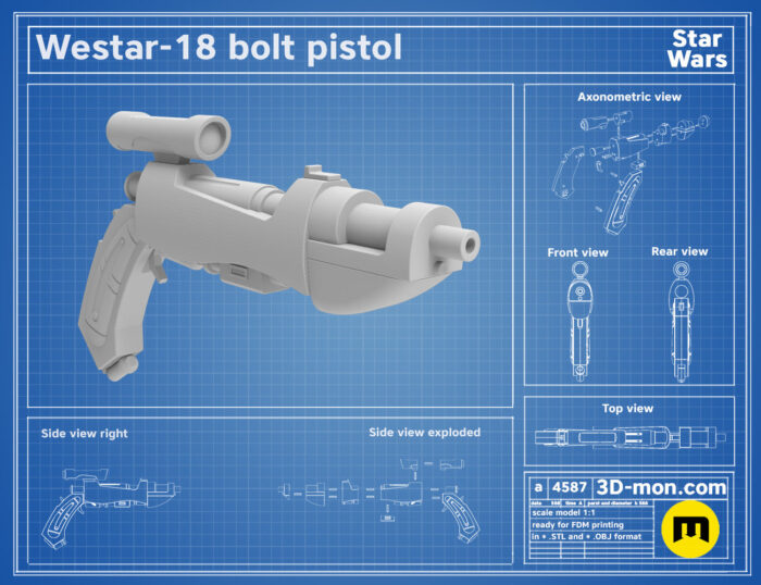 Westar-18 Bolt Pistol — 3D printable STL model