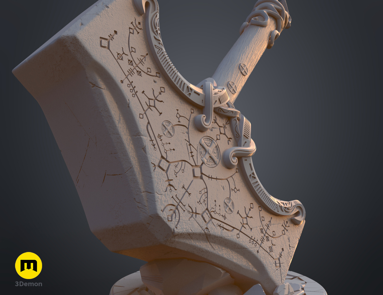 STL file Mjolnir GOD OF WAR: Ragnarok Life Size 🎲・3D printing