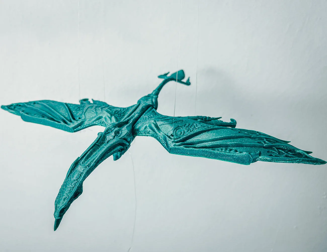 STL preview of Avatar Ikran Flying Mobile STL, back detail of the design