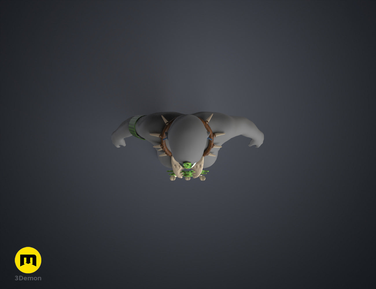 Digital 3D render of Namora Armor - Wakanda Forever STL, grey spiked shoulder guards, 3D print.