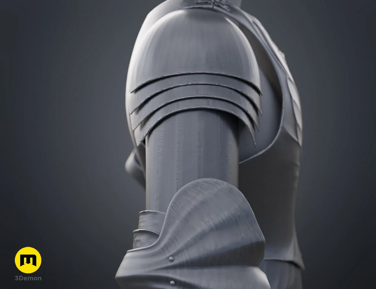 Printable 3D model of Galadriel Armor - Rings of Power, metallic shoulder pauldron with segmented plates.