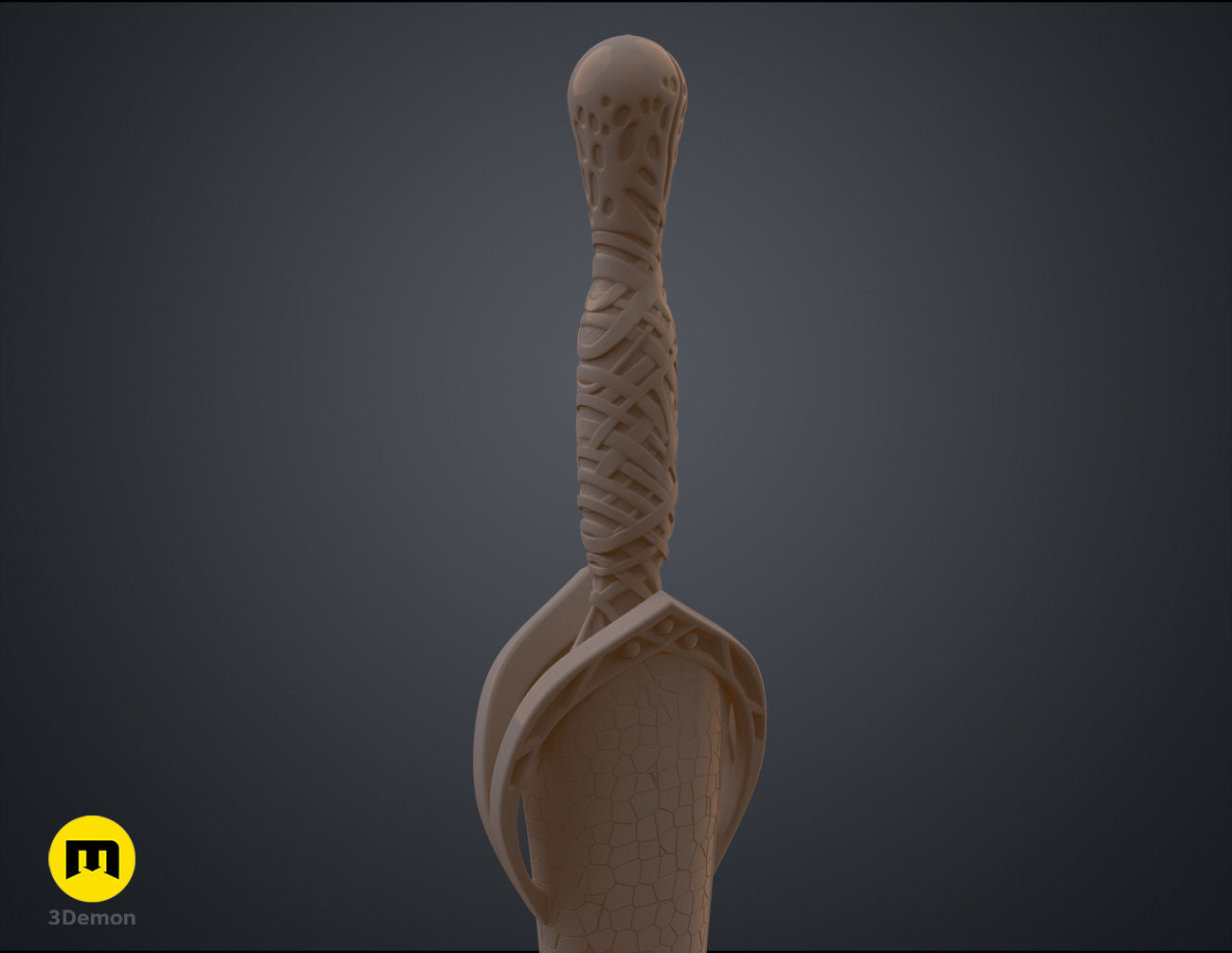 Galadriel's Dagger & Sheath - Rings of Power STL 3D print, rear view showing design details
