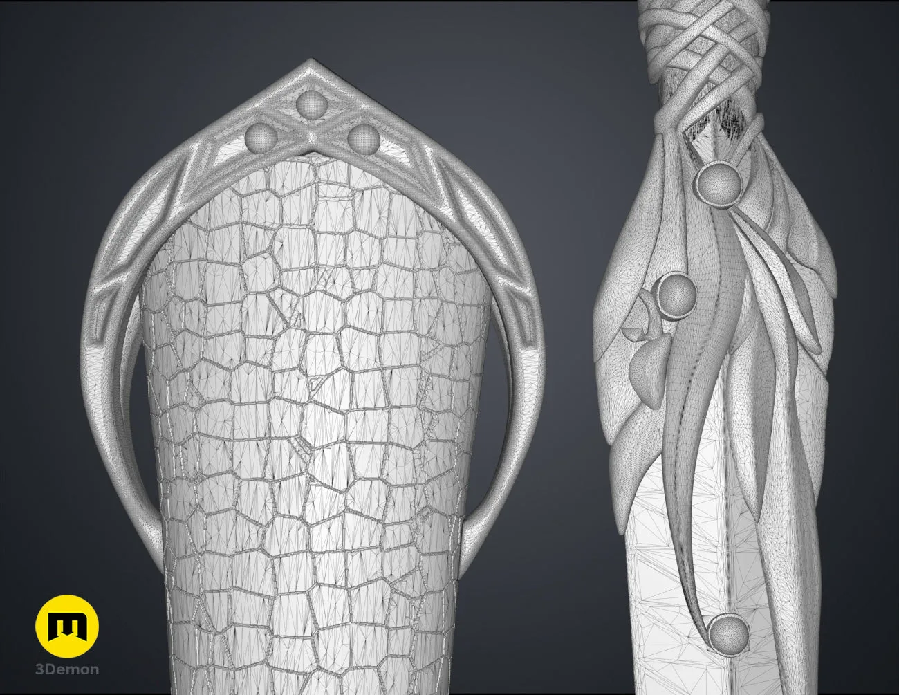 Galadriel's Dagger & Sheath - Rings of Power STL 3D print, side view showing design details